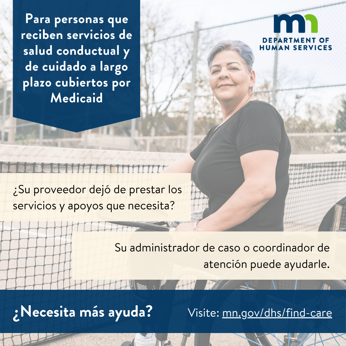 Find Care social media post sample - Spanish