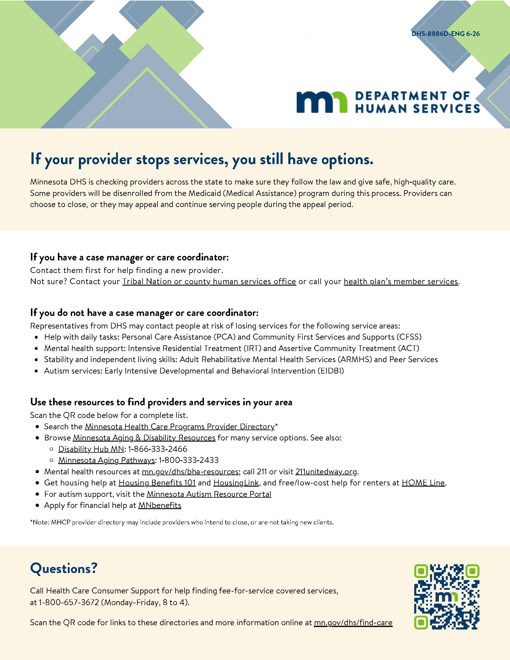 Find Care flier