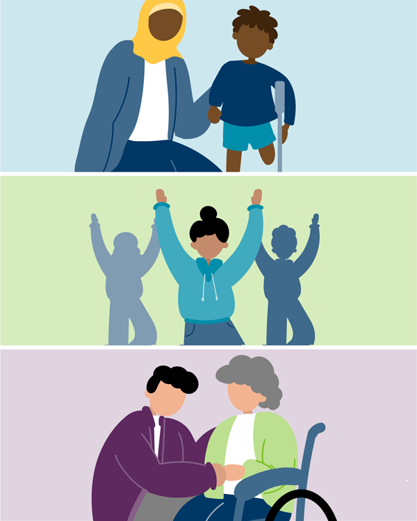 icon of people taking care of themselves and others