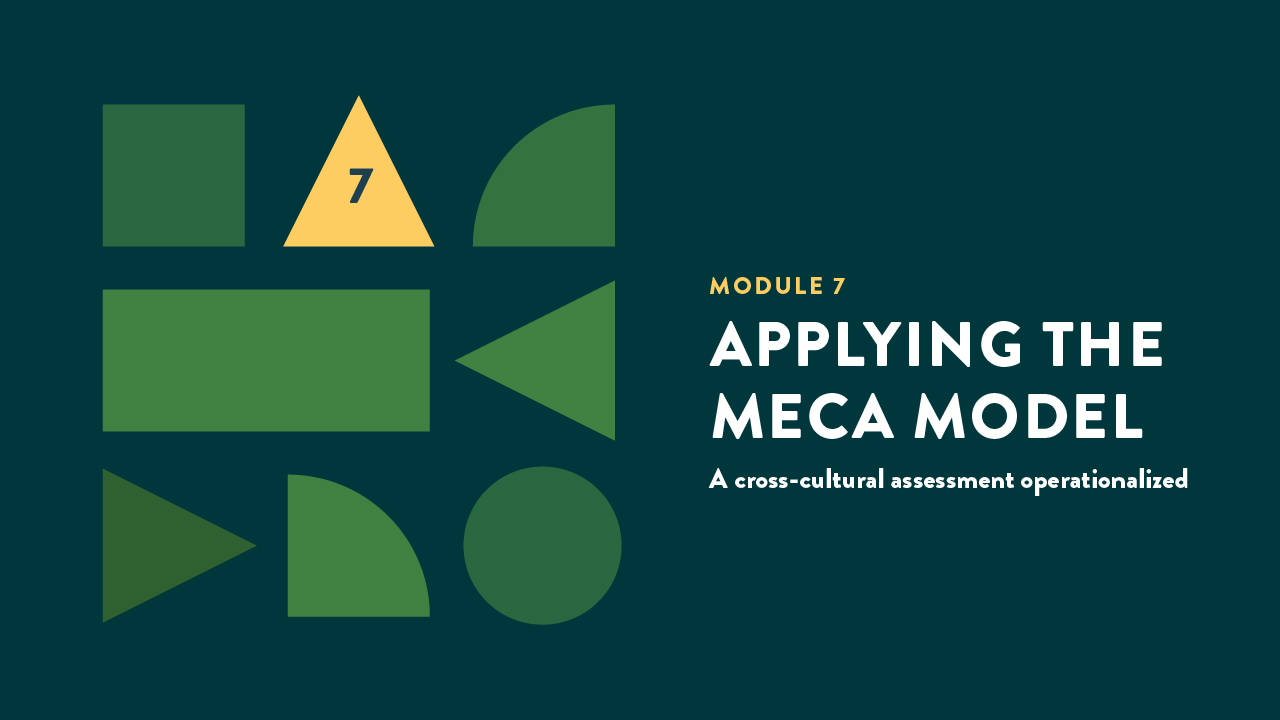 MODULE 7 Applying the MECA Model